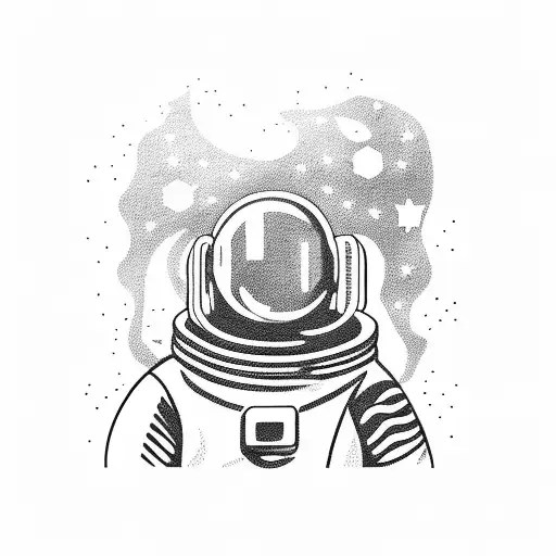 Astronaut In Space Conected To A Cable On Earth