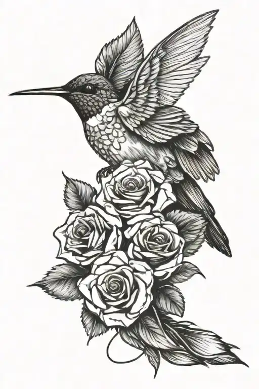 Roses Hummingbird Perched