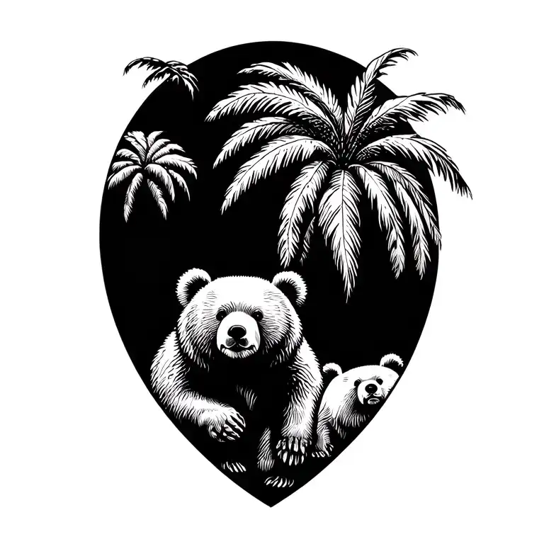 Palm Tree 3 Litle Bears