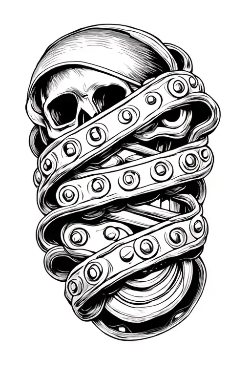 Motorcycle Chain Wrapped