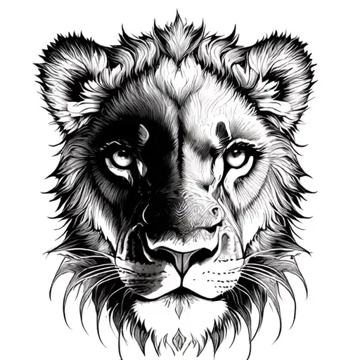 Lion Face One Eye