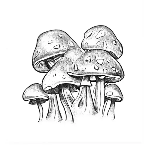 Mushrooms With Crystal Points