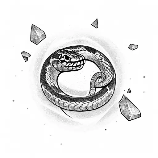 Snake Wrapped Around Crystals