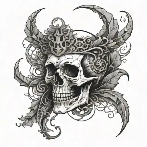 Combine Elements From Elden Ring With A Skull Motif