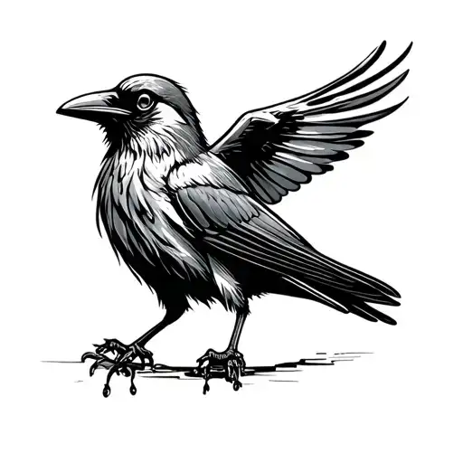 Cartoon Crow Flying