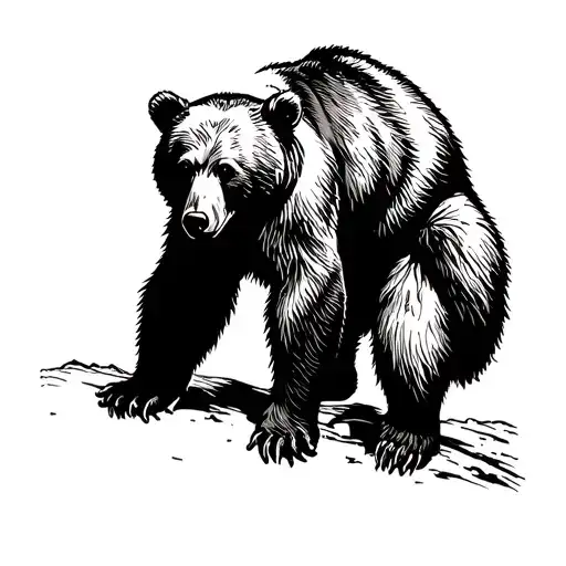 Bear Climbing Up Thigh