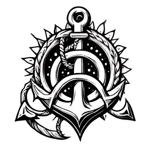 Anchor With Triquetra Symbol Intertwined