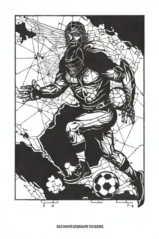 Comapss And Map And Warrior And Football Player