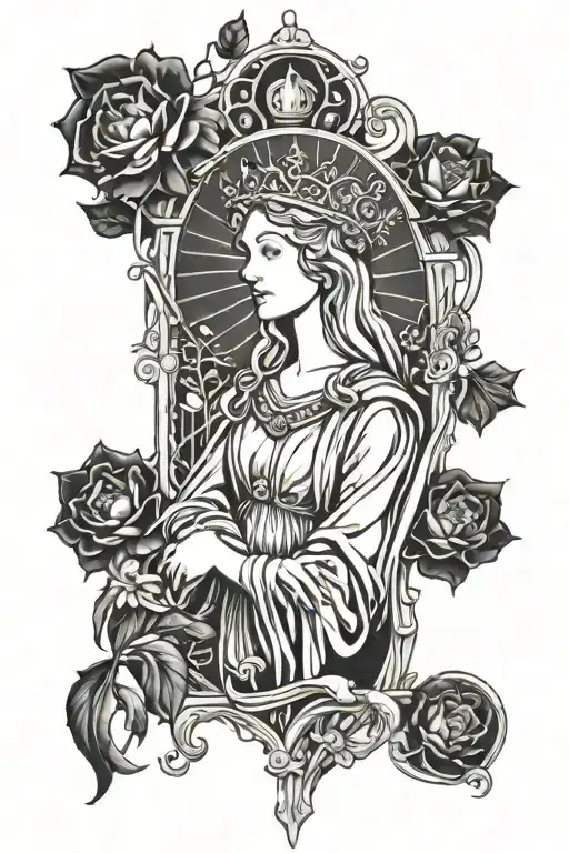 Art Nouveau Mary Queen Of Heaven