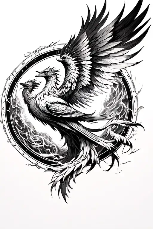Pheonix With Fma Alchemic Circle