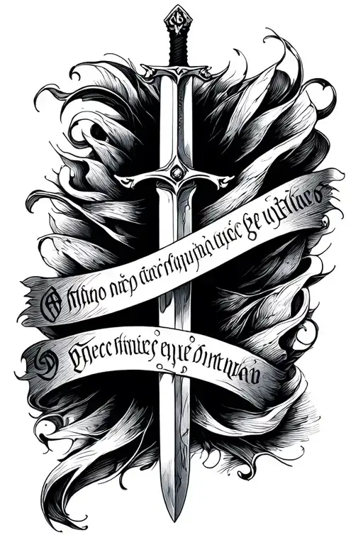 Sword With Latin Writing On The Blade