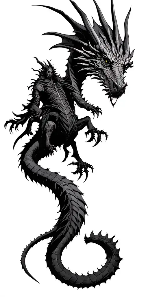 Nazgul Riding A Dragon From Lord Of The Rings