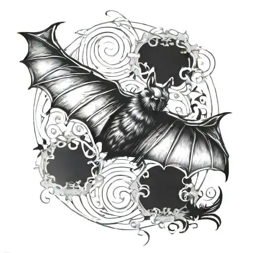Bat With Spread Wings