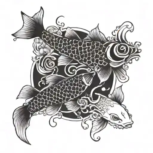 Koi Fish And Goddess