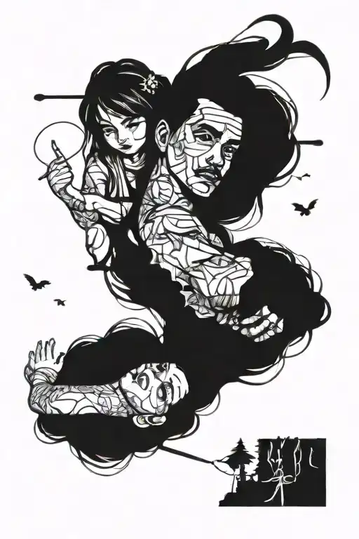 Father And 2 Daughters