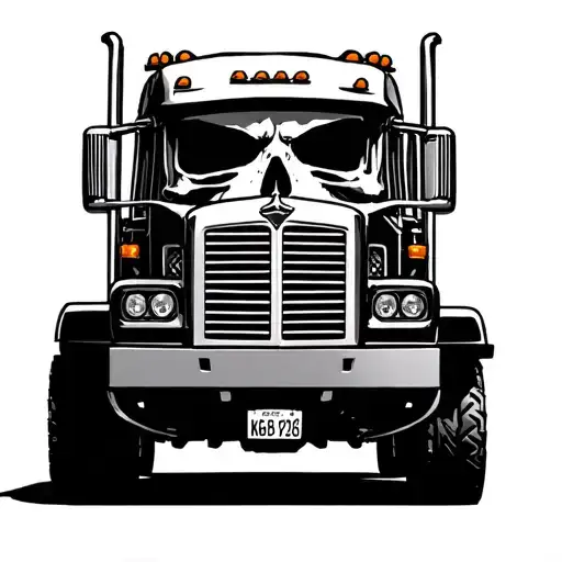 Skeleton Driving Truck Traditional