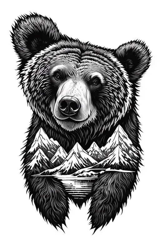 Bear With Mountains