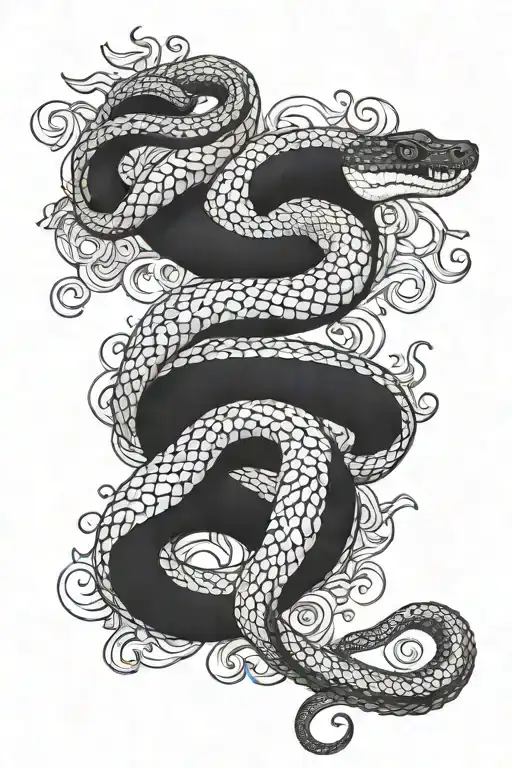 Midgard Snake Coils Around Lower Leg