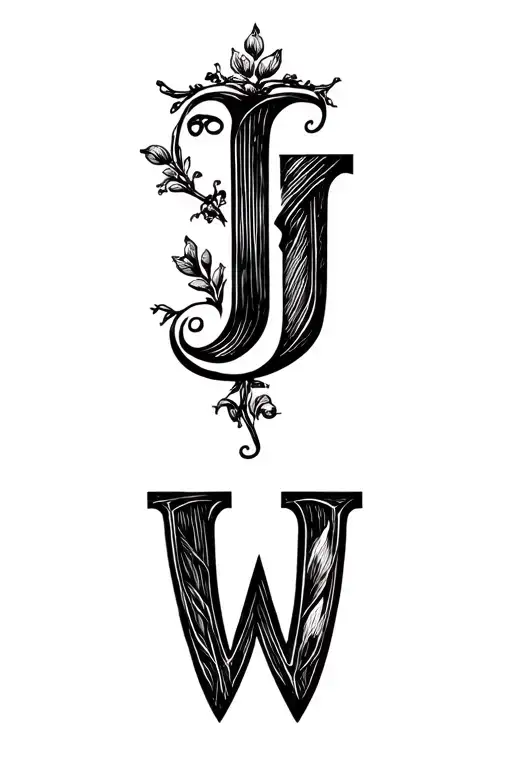 J And W Initials Engraved