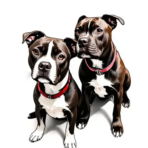 Boy & Girl Pitbull Sitting
