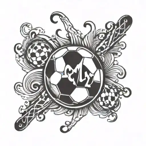 A Soccer Ball Morphing Into A Heartbeat Line With The Word 'Family' Incorporated In The Design