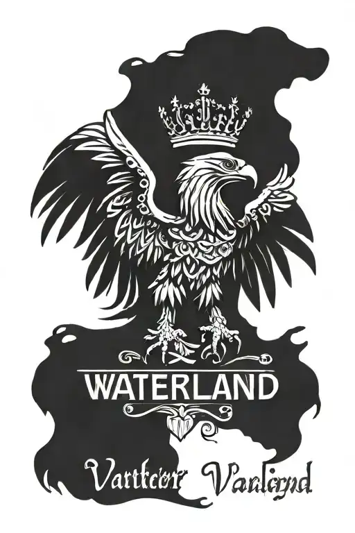 German Eagle With German Flag And The Word Vaterland