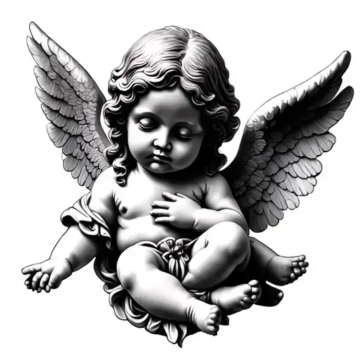 Realistic Baby Angel Statue