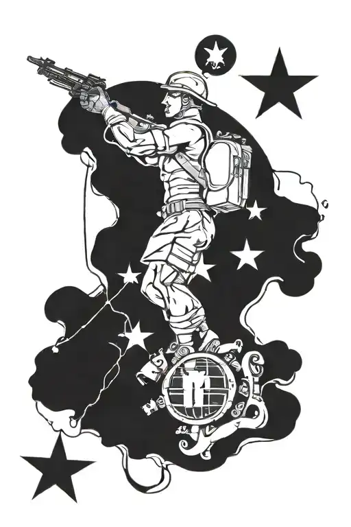 Atlas Holding Up The Marine Corps Emblem