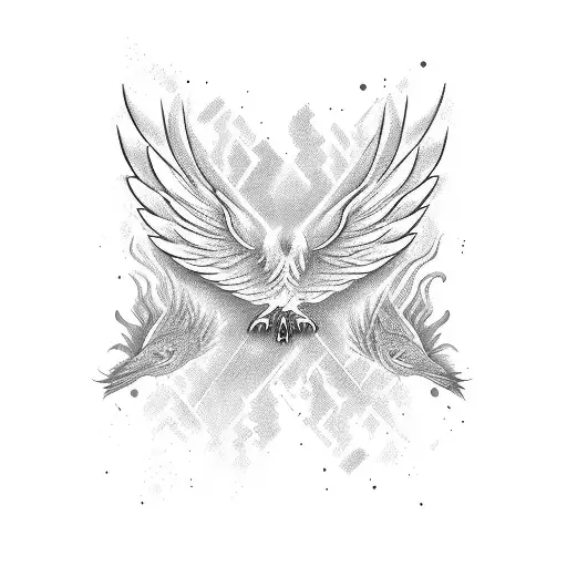 A Phoenix Bird With Two Heads Simplist