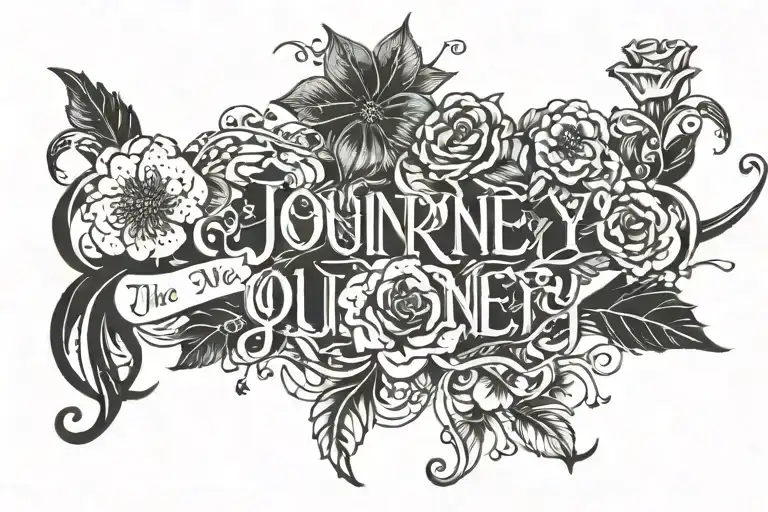 The Name Journey Written With Flowers Blooming