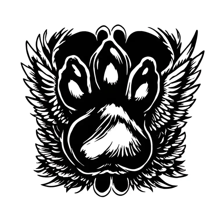 Paw Print With Wings