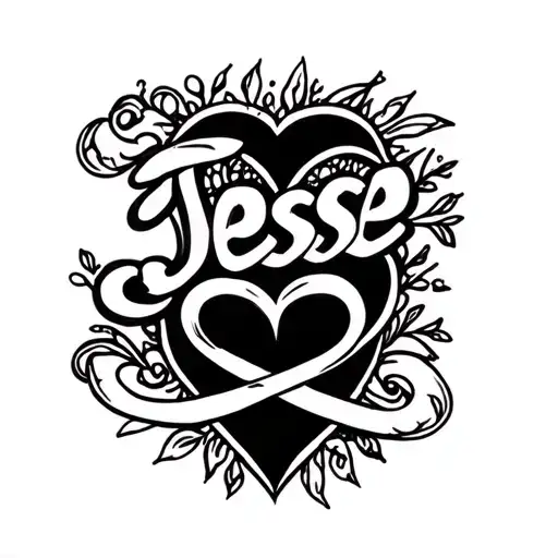 The Name Jesse With A Heart And Infinity Symbol Incorporated For My Girls