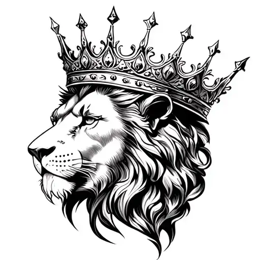 King Crown Half Lion Head