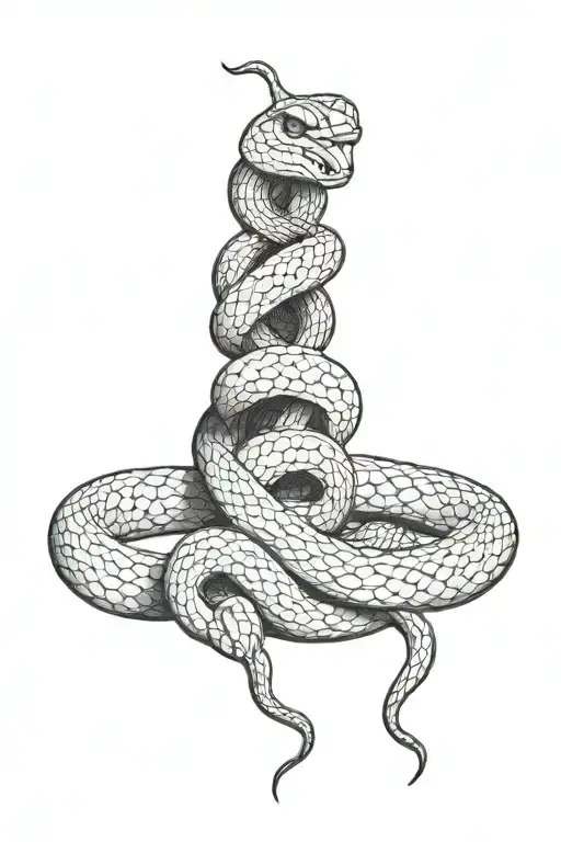 Snakes Wrapped Arms Around Herself