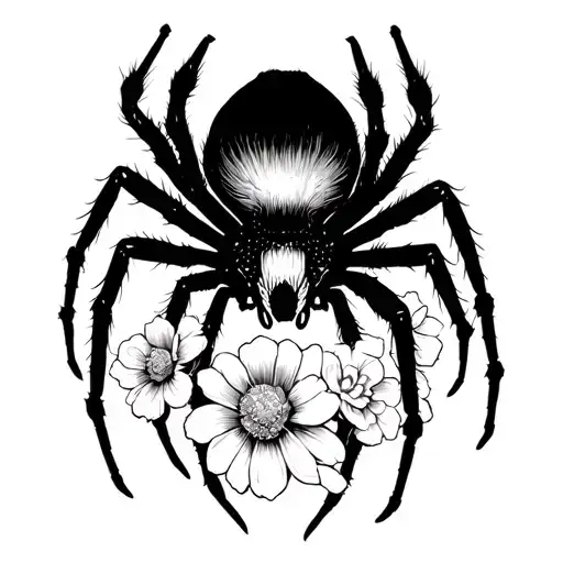 Black Japanese Spider Fully Slam With Flowers