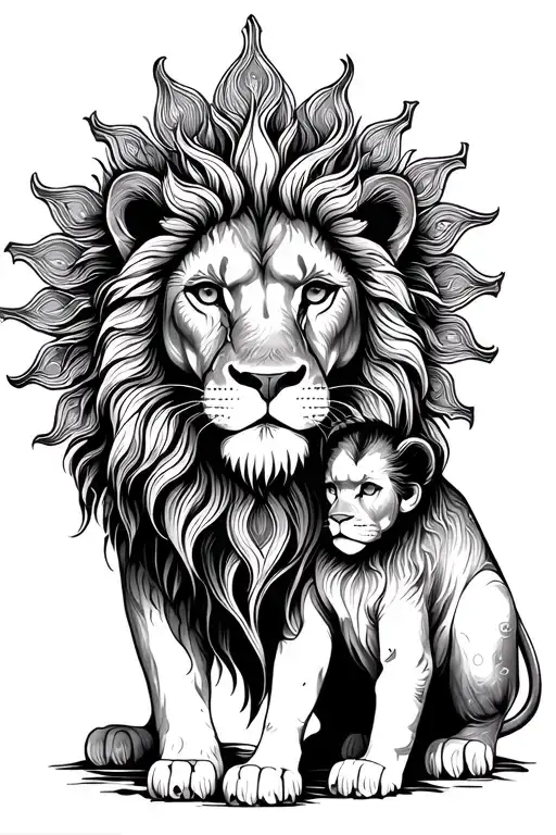 Sun Lion And Baby
