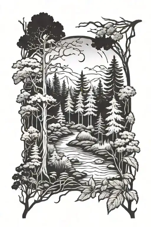 Forest Scene With Lorem Ipsum