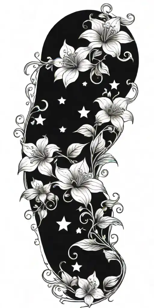 Flowers On Vines And Stars