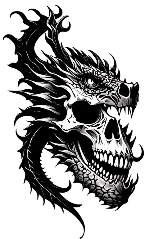 Tribal Dragon Crushing Skull