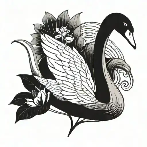 Swan With Lotus