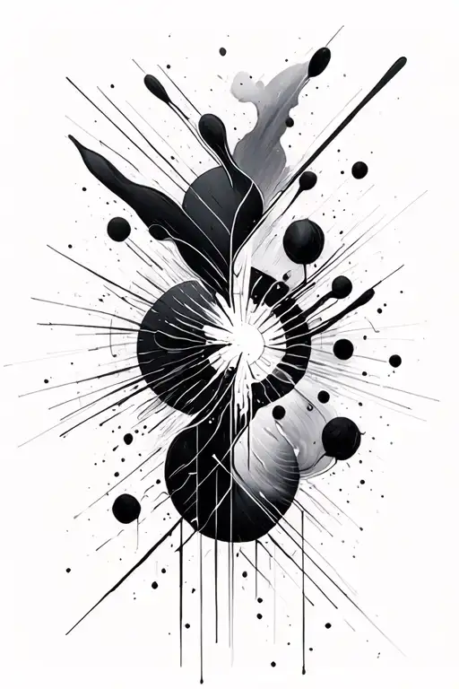 Abstract Stains And Lines Connecting Different