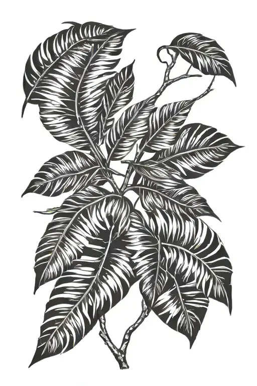 Palm Branches With Leaves Forming Ichthys Symbol