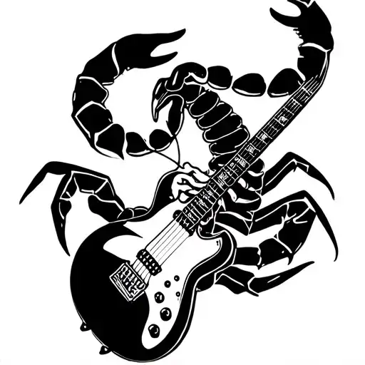 A Scorpion Playing Electro Guitar