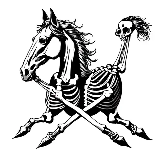 Two Horse Skeletons Crossed