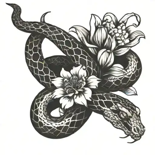 Snake With Flowers