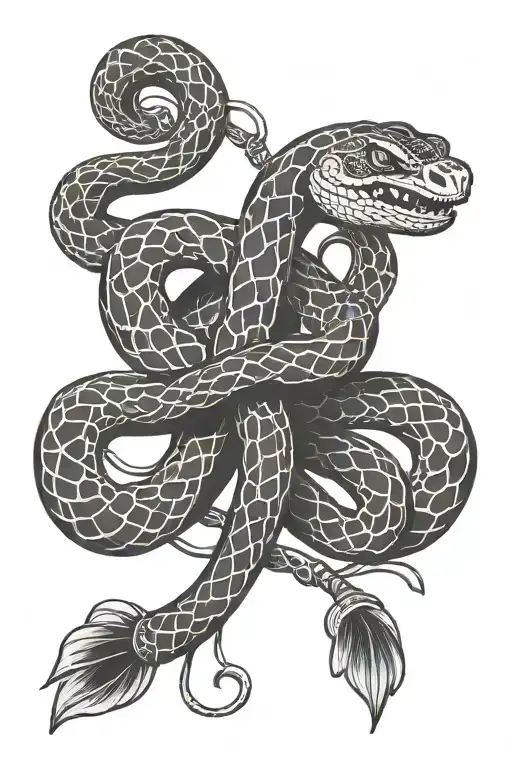 Snake And Drumsticks Crossed