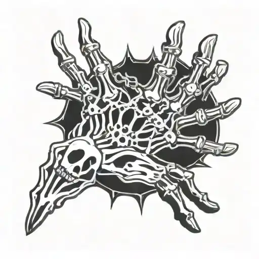 Skeleton Hand Tattoo Design