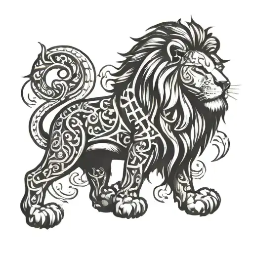 Lion With Cross On