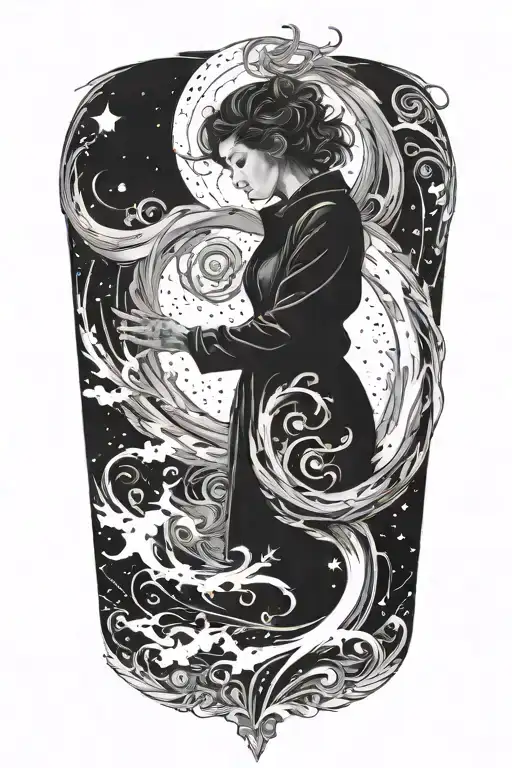 Heaven Opening Her Coat To Reveal Hidden Galaxies Swirling