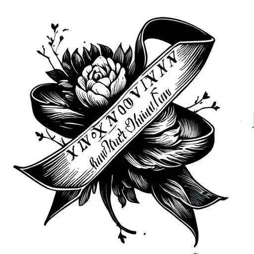 Ribbon Down Forearm With Birth Years In Roman Numerals